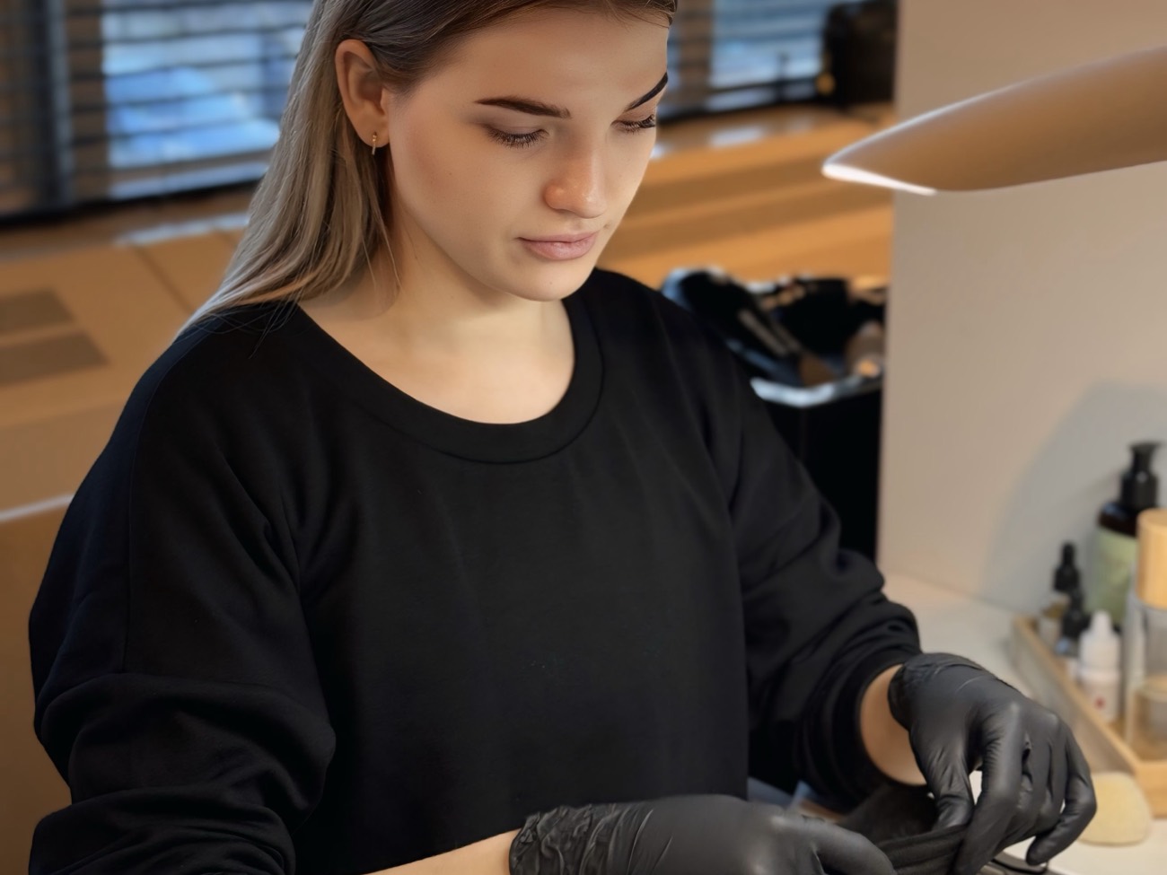 Anna Kashulska at work in her studio